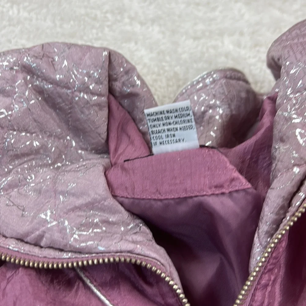 Vintage 80s 90s New York Classics pink windbreaker bomber jacket, size 14/16 - Picture 9 of 10